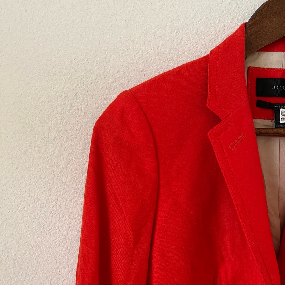 J. Crew Cherry Red Tailored Blazer Schoolgirl Professional Business Casual Wear - Picture 2 of 7